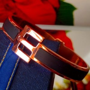 BLACK Enamel Copper Bangle in the Elegance of  Hermes Style 🆕